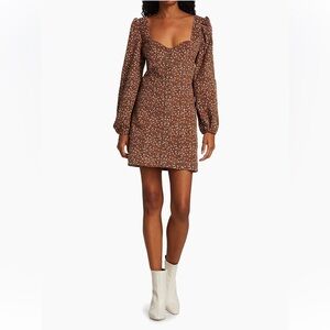 Free People Call Me Cord Corduroy Floral Mini Dress NEW WITH TAGS Sz 12